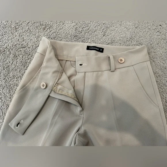 Coramdeo Cream Tailored Pantsuit Jacket with Black Trim - Picture 11 of 11